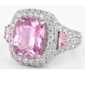 Vanna K.,pink and white,high quality,cz.,diamond ring! Sz.6
